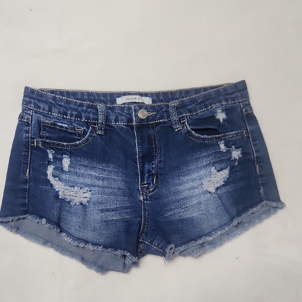 Trendy Distressed Blue Jean Shorts